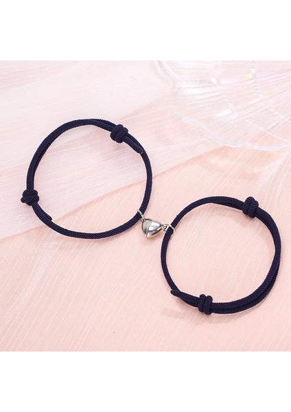 No.7 Boyutu Et Severler Kalp Çift Manyetik Mesafe Bilezik Minimalist Eşleşen Dostluk Bilezik Halat Örgülü Kiti Lover Takı (Yurt Dışından) fırsatları