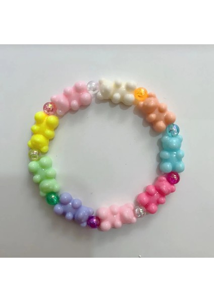 No.4 Boyutu Potosala Sevimli Şeffaf Reçine Ayı Bilezik Karikatür Sakızlı Jöle Renk Kadınlar Için El Yapımı Boncuklu Bilezik Genç Kız Takısı Hediyeler (Yurt Dışından)