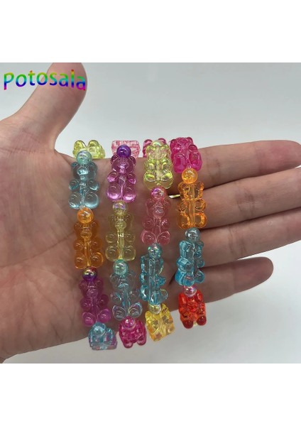 No.4 Boyutu Potosala Sevimli Şeffaf Reçine Ayı Bilezik Karikatür Sakızlı Jöle Renk Kadınlar Için El Yapımı Boncuklu Bilezik Genç Kız Takısı Hediyeler (Yurt Dışından) fırsatları