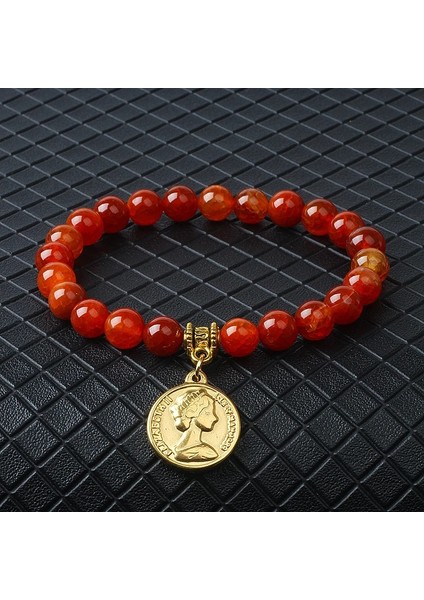 19CM-7.5INÇ Tarzı No.29 Boyutu Elizabeth Kraliçe Charm Bilezikler Kadınlar Için Paslanmaz Çelik Elizabeth Iı Sikke Kolye Bilezik Doğa Taş Çift Takı Pulsera (Yurt Dışından) indirimleri