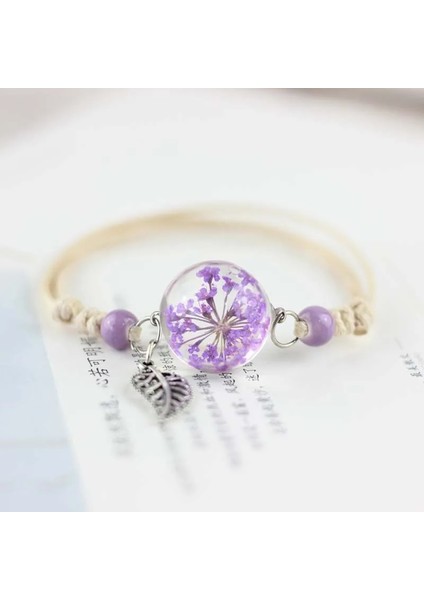 Ben 1 Adet Yeni Ayarlanabilir Kurutulmuş Çiçekler Bitki Örnekleri Bilezik Topu Karahindiba Her Yerde Gökyüzü Yıldız Kız Kadın Severler Hediyeler (Yurt Dışından)