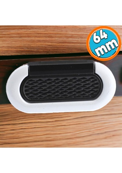 Mobilya Kulp Mutfak Dolabı Çekmece Dolap Kulpları Kapak Kulpu Kulbu Siyah Beyaz 64 mm Metal