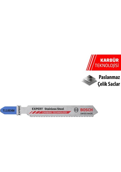 Expert T118 Ehm Paslanmaz Çelik Sac Dekupaj Testere Bıçağı