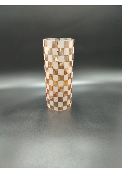 Silindir Avize Camı.yandan 3.delikli.bal-Mat RENKTE.(ÇAP:10.00cm-H:24.00cm)