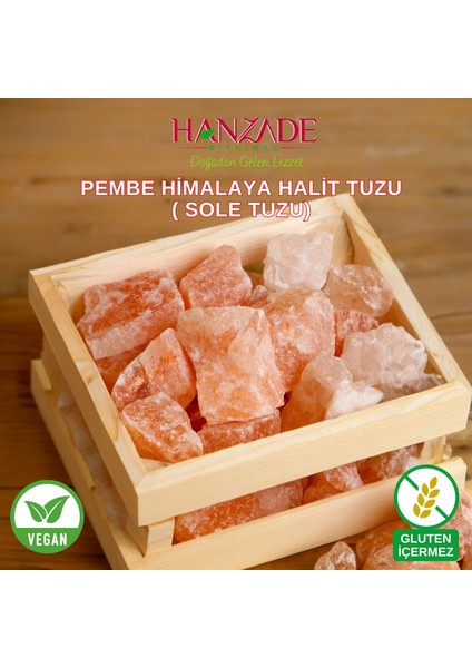 Halit Tuz Sole Tuzu 2 kg Şeffaf Berrak Kristal Pembe Himalaya Halit Sole Tuzu