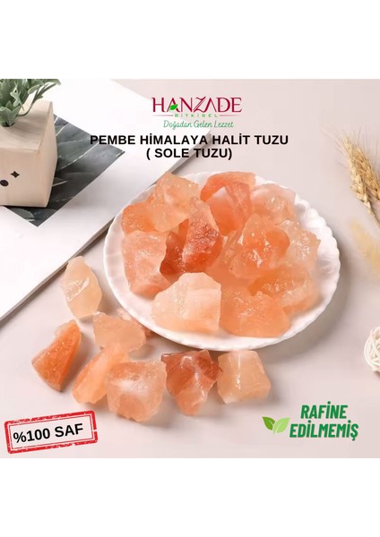 Halit Tuz Sole Tuzu 2 kg Şeffaf Berrak Kristal Pembe Himalaya Halit Sole Tuzu