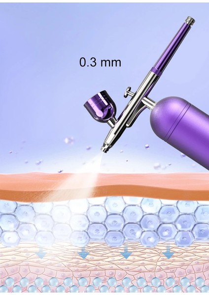 Mor Tarzı Kompresörlü Airbrush Yüz Bakımı Airbrush Çivi Kek Dövme Makyaj Boya Püskürtme Tabancası Hava Püskürtme Oksijen Enjektörü Hava Fırça Seti (Yurt Dışından)
