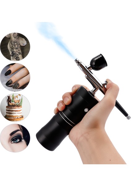 Gümüş Tarzı Hava Kompresörü Kiti Hava Fırçası Boya Püskürtme Tabancası Airbrush Tırnak Sanat Dövme Zanaat Kek Nano Sis Sis Püskürtücü (Yurt Dışından) fiyatları