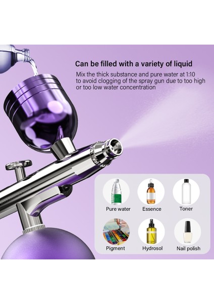 Mor Tarzı Airbrush Taşınabilir Hava Fırçası Kompresör Kiti ile Mini Nano Püskürtme Tabancası Oksijen Enjektör Tırnak Sanat Manikür Makyaj Boya Dövme (Yurt Dışından) fırsatları