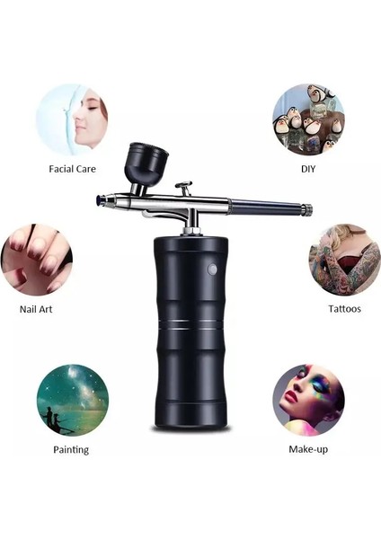 Siyah Stil Tok Mini Hava Kompresörü Kiti Hava Fırçası Boya Püskürtme Tabancası Airbrush Tırnak Sanat Dövme Zanaat Kek Nano Sis Sis Püskürtücü (Yurt Dışından) fırsatları