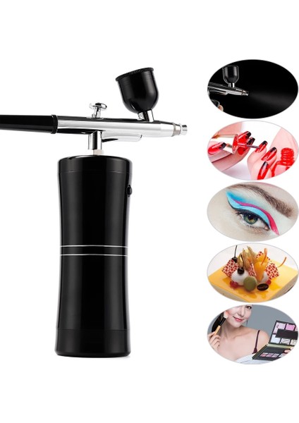 Siyah Stil Şarj Edilebilir Airbrush Kompresör Seti Hava Fırçası Püskürtme Tabancası Su Oksijen Derin Hydrofacial Makinesi Nail Art Dövme Kek Makyaj (Yurt Dışından) fırsatları