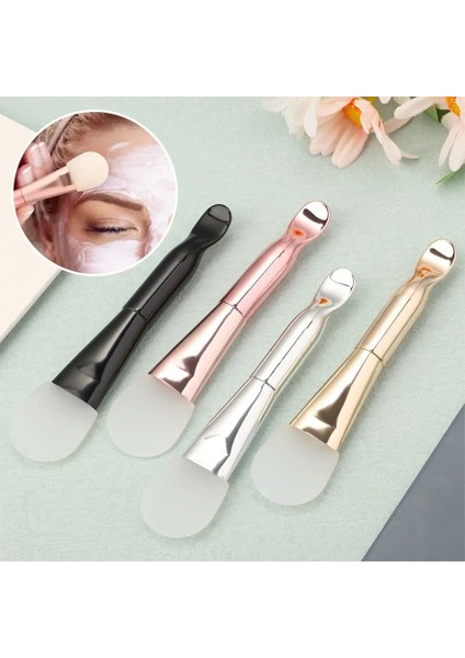 Pembe Tarzı Çift Başlı Silikon Maske Fırçası Profesyonel Yumuşak Fırça Kafası Yüz Masaj Temizleme Fırçası Yüz Smear Fırçası Cilt Bakım Araçları (Yurt Dışından)