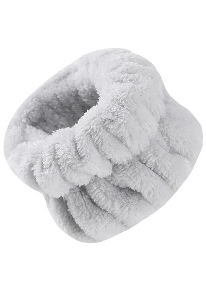 Gri Tarzı Yüz Cilt Temizleme Bakım Aracı Yumuşak Mikrofiber Bilek Yıkama Havlusu Kadın Kız Yıkama Yüz Spa Emici Bileklikler Ter Bandı (Yurt Dışından)