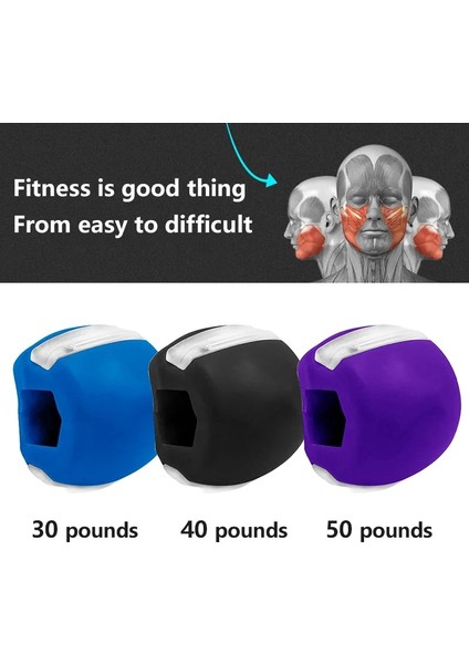 Mor Tarzı Fitness Yüz Masseter Erkekler Yüz Pop N Go Ağız Çene Hattı Çene Kas Egzersiz Çiğneme Topu Çiğneme Bite Breaker Eğitim Vücut Cilt Bakımı (Yurt Dışından)