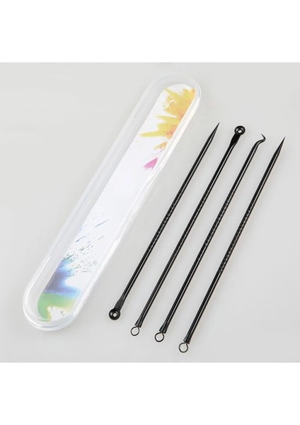 B-4pcs Tarzı Profesyonel Ultra-Ince No. 5 Akne Siyah Nokta Kaldırma Cımbız Güzellik Salonu Sivilce Iğneler Derin Temizleyici Klip Yüz Cilt Bakımı Aracı (Yurt Dışından)