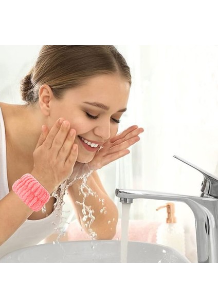 Bej Tarzı Yüz Cilt Temizleme Bakım Aracı Yumuşak Mikrofiber Bilek Yıkama Havlusu Kadın Kız Yıkama Yüz Spa Emici Bileklikler Ter Bandı (Yurt Dışından) fırsatları