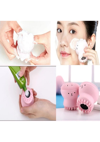 Kırmızı Stil Silikon Küçük Ahtapot Yüz Temizleme Fırçası Güzellik Yıkama Fırçası Derin Gözenekler Exfoliator Temizleme Aleti Yüz Cilt Bakımı Aracı (Yurt Dışından) modelleri