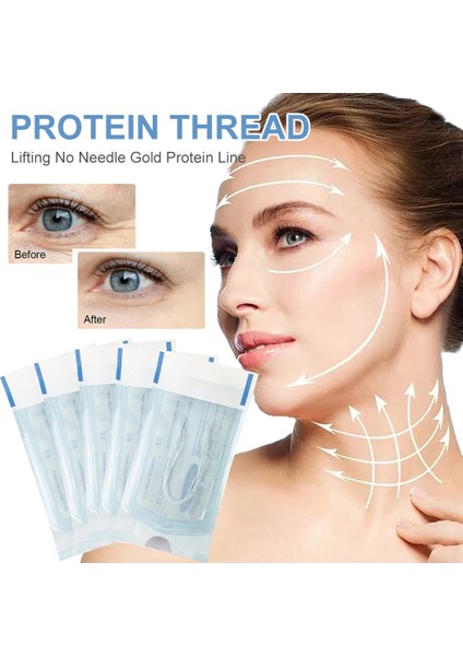 5 Torba Tarzı Protein Ipliği Yüz Germe Iğnesiz Altın Protein Hattı Yaşlanma Karşıtı Kırışıklıkları Giderme Yüz Dolgu Kollajen Iplik Kaldırma Sıkılaştırıcı (Yurt Dışından) modelleri