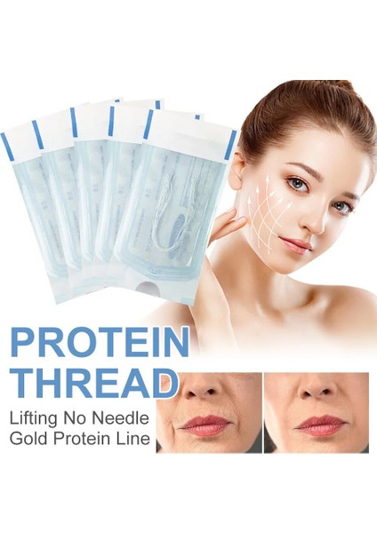 5 Torba Tarzı Protein Ipliği Yüz Germe Iğnesiz Altın Protein Hattı Yaşlanma Karşıtı Kırışıklıkları Giderme Yüz Dolgu Kollajen Iplik Kaldırma Sıkılaştırıcı (Yurt Dışından) indirimleri