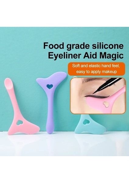 Sarı Stil Licone Eyeliner Makyaj Şablonları Çok Fonksiyonlu Çizim Ruj Giyen Yardım Yüz Kremi Maskesi Aplikatör Güzellik Aracı (Yurt Dışından)