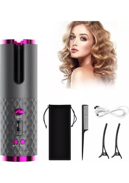 Altın Tarzı LCD Ekran Sıcaklık Kontrolü Mini Şarj Edilebilir Kablosuz Akıllı Otomatik Saç Bigudi Seyahat Ev (Yurt Dışından) indirimleri