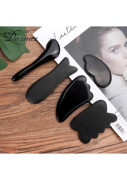 Bir Stil Siyah Obsidyen Gua Sha Kazıma Yüz Masaj Aracı Doğal Yeşim Taş Kurulu Spa Akupunktur Tedavisi Tetik Noktası Vücut Için (Yurt Dışından) modelleri