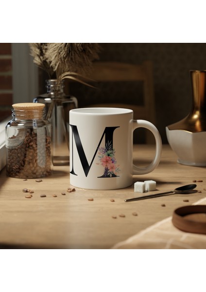 Kişiselleştirilebilir M Harfli Baskılı Premium Porselen Kupa Bardak fiyatları