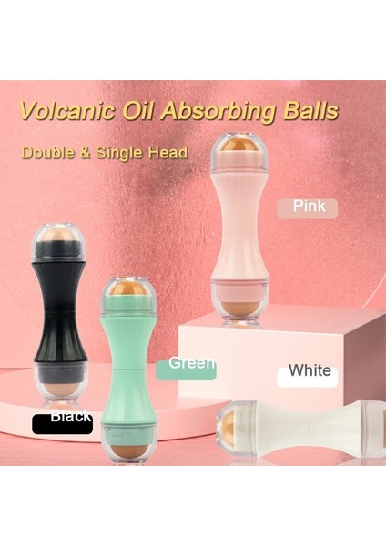 B-Yeşil Tarzı 4 Renk Doublesingle Yüz Yağı Emici Silindirler Doğal Volkanik Taş Topları T-Bölgesi Yağ Kontrolü Yağ Kaldırma Yeniden Kullanılabilir Cilt Bakımı (Yurt Dışından) fırsatları