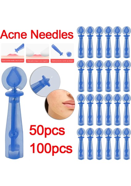 100 Adet Tarzı Adet Akne Iğnesi Tek Kullanımlık Akne Iğneleri Yağ Tahıl Cilt Bakımı Aracı Siyah Nokta Remover Iğne Derin Temizlik Güzellik Aracı (Yurt Dışından)