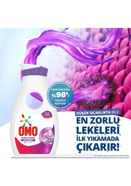 Active Fresh Cold Power Renkliler için Sıvı Çamaşır Deterjanı 910 ml