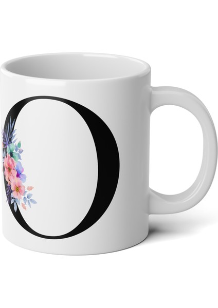 Kişiselleştirilebilir O Harfli Baskılı Premium Porselen Kupa Bardak