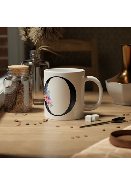 Kişiselleştirilebilir O Harfli Baskılı Premium Porselen Kupa Bardak modelleri