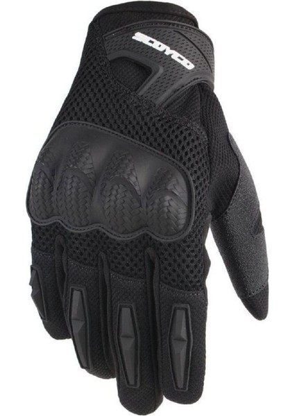 Motosiklet Yazlık Eldiven Darbe Emici Koruma Fileli Mesh Kumaş Tel Dokunmatik Motor Eldiveni Black fiyatları