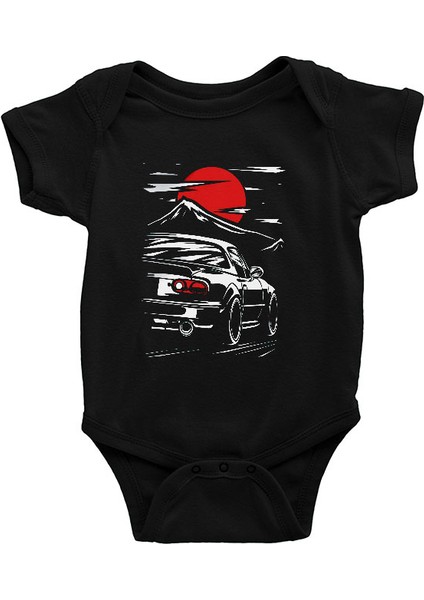 Araba Siyah Unisex Bebek Body - Zıbın