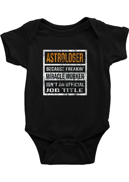 Astrolog Siyah Unisex Bebek Body - Zıbın