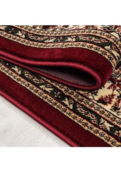 Carpettex Halı Klasik Desenli Halı Iran Tarzı Madalyon Süsleme Bordo Siyah Krem Renkler