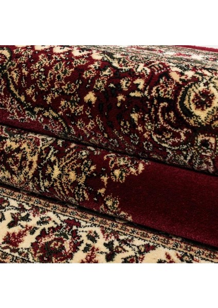 Carpettex Halı Klasik Desenli Halı Iran Tarzı Madalyon Süsleme Bordo Siyah Krem Renkler