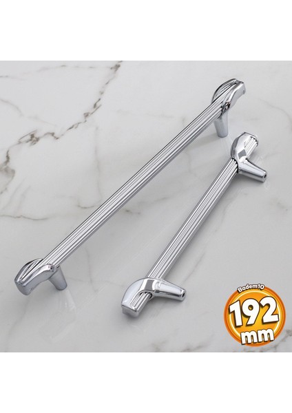 Duru 192 mm Metal Kulp Mobilya Mutfak Dolabı Kulpları Dolap Çekmece Kapak Kulbu Kulpu Krom Renk
