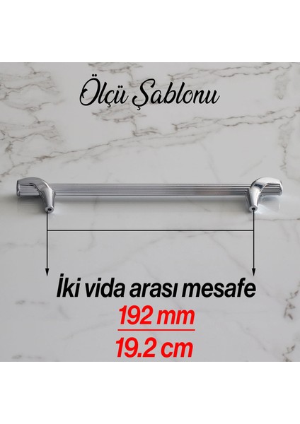 Duru 192 mm Metal Kulp Mobilya Mutfak Dolabı Kulpları Dolap Çekmece Kapak Kulbu Kulpu Krom Renk