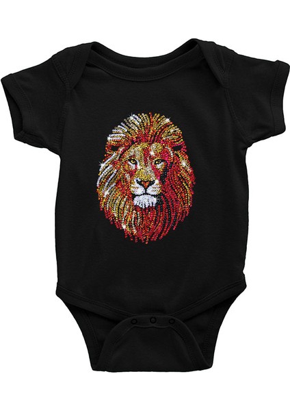 Aslan Siyah Unisex Bebek Body - Zıbın