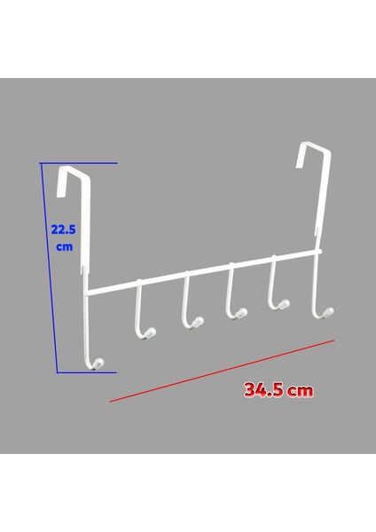 Ahşap Kapı Arkası Askılık Elbise Havlu Asma Askı Metal 6'lı Tekli Banyo Lavabo Sağlam Aparat Beyaz