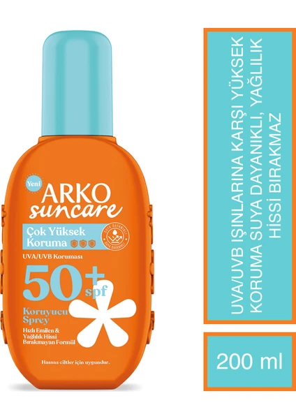 Suncare SPF50+ Çok Yüksek Korumalı Vücut Güneş Spreyi 200 ml