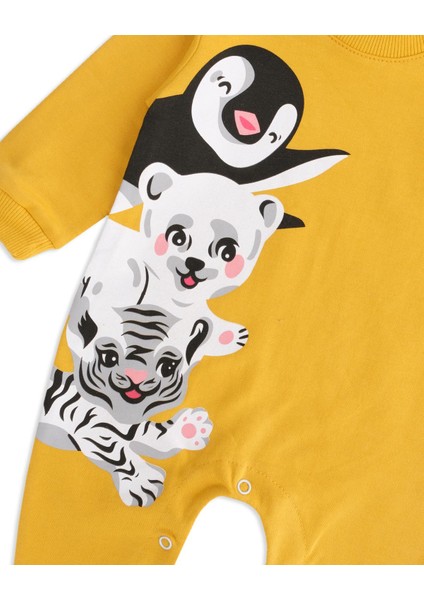Erkek Bebek Sevimli Hayvan Baskılı Çıtçıtlı Uyku Tulumu fiyatları