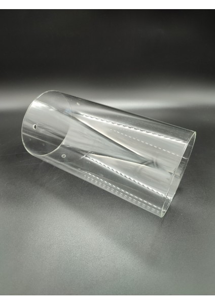 Silindir Avize Camı.yanlarından 3.adet VİDALI.(ÇAP:12.00cm-H:25.00cm)ŞEFFAF RENKTE