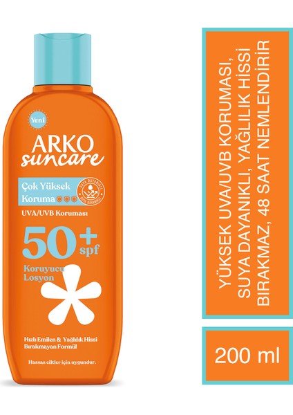 Suncare SPF50+ Çok Yüksek Korumalı Vücut Güneş Losyonu 200 ml