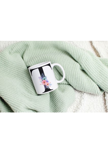 Kişiselleştirilebilir T Harfli Baskılı Premium Porselen Kupa Bardak modelleri