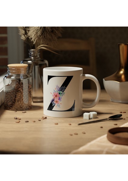 Kişiselleştirilebilir Z Harfli Baskılı Premium Porselen Kupa Bardak modelleri