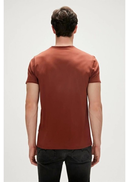 Giraffe 0 Yaka Erkek Tshirt - Kahverengi modelleri
