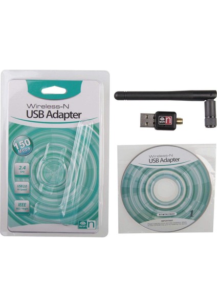 NR58 2.4ghz USB Wifi Kablosuz Ağ Adaptörü Wireless 5dbi Anten Gücü