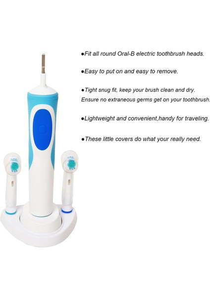 Oral-B Uyumlu Şarjlı Diş Fırçası ve Elektrikli Diş Fırçası Başlıkları İçin Koruma Kapağı 8 Adet